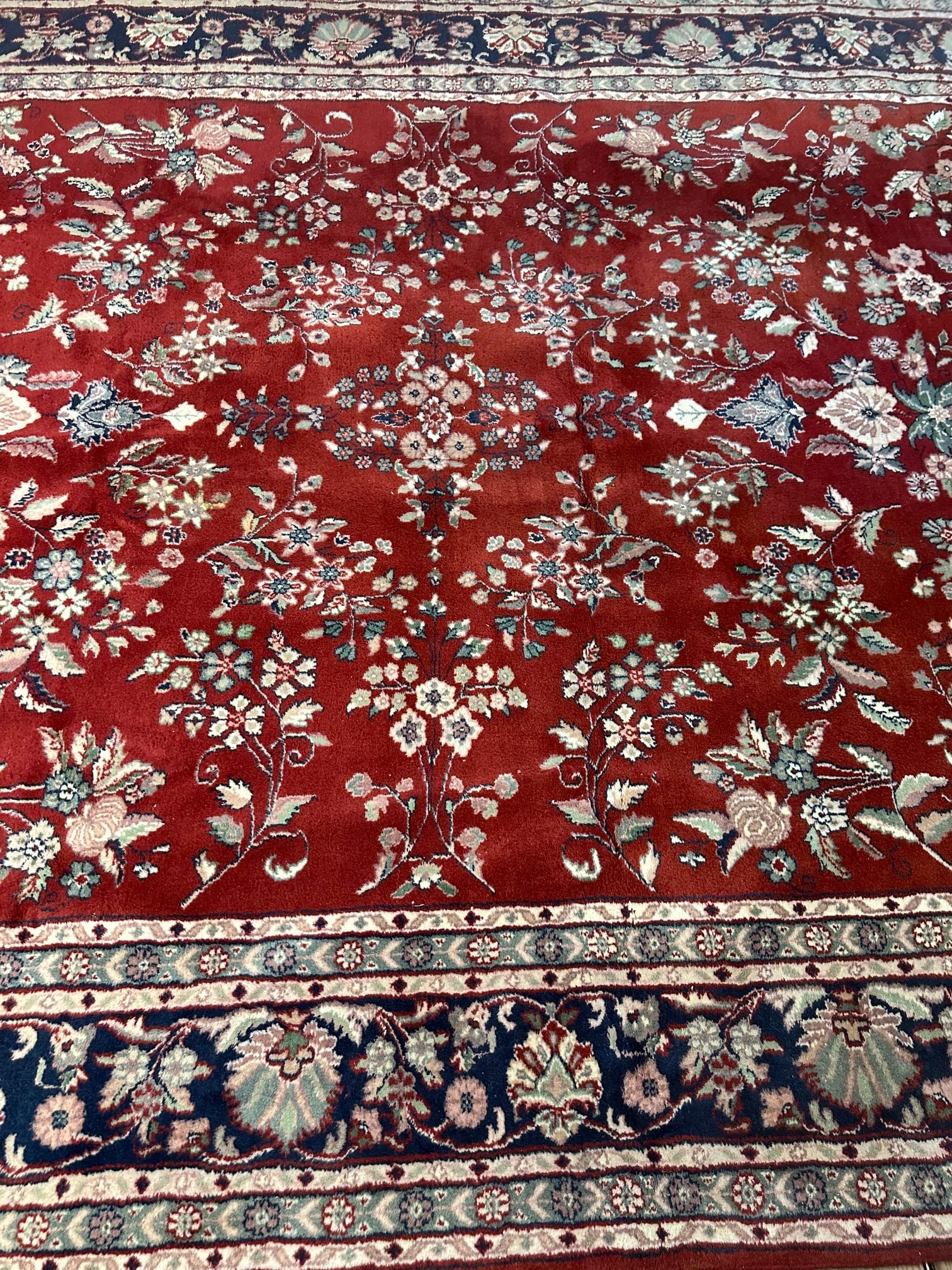 Hand Knotted Agra Tabriz Rug 11.8x8.6 ft - 4