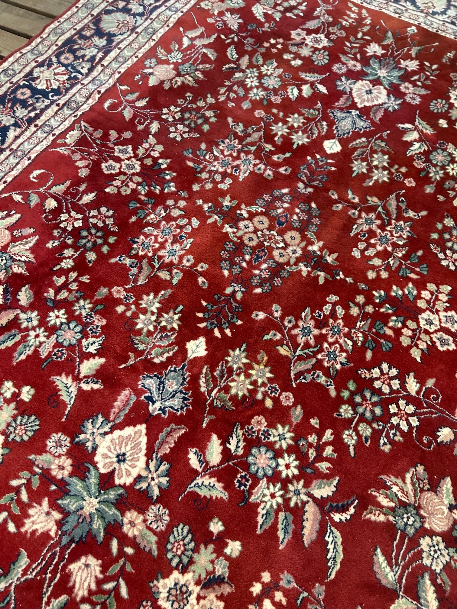 Hand Knotted Agra Tabriz Rug 11.8x8.6 ft - 6
