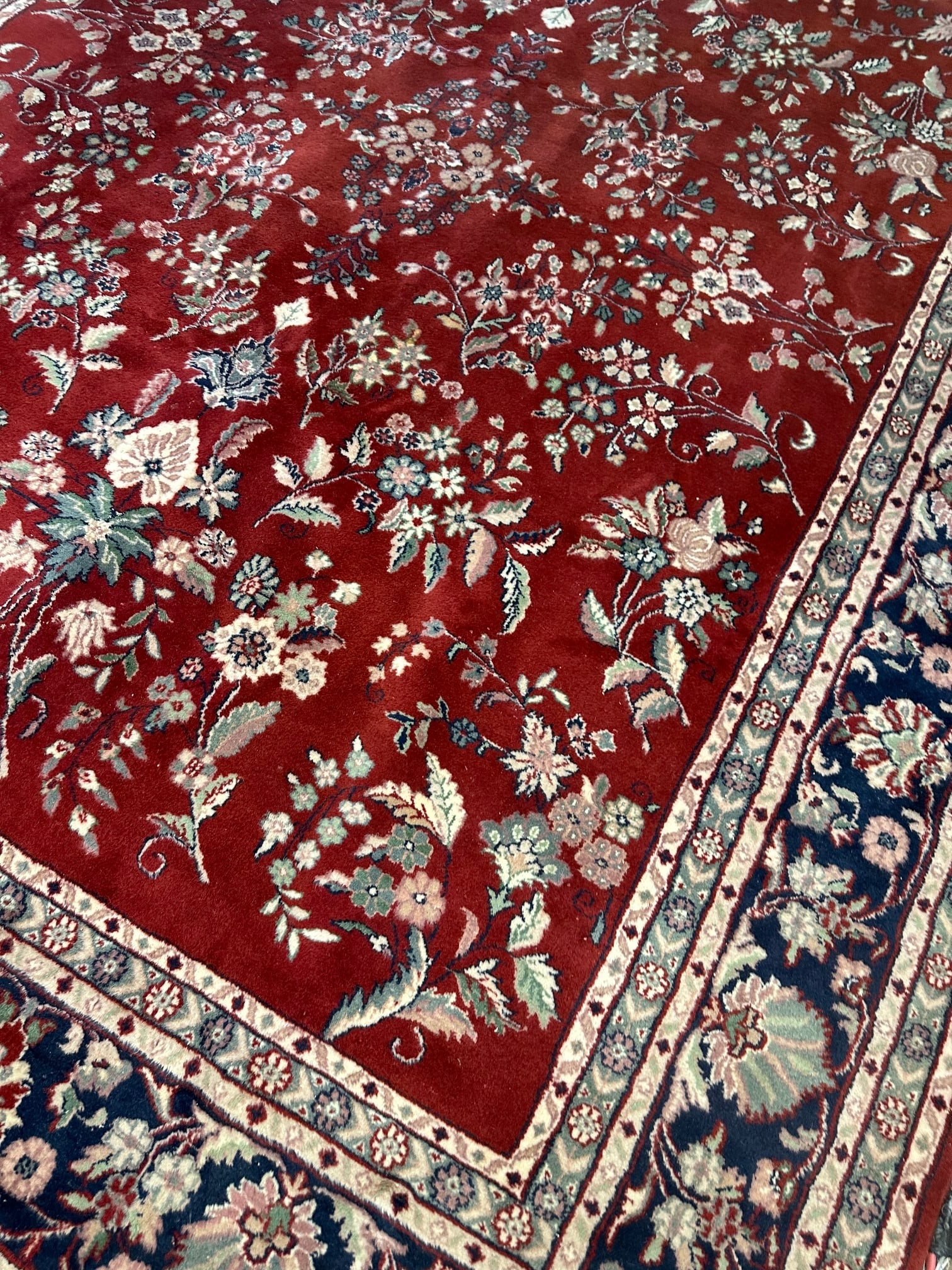 Hand Knotted Agra Tabriz Rug 11.8x8.6 ft - 7