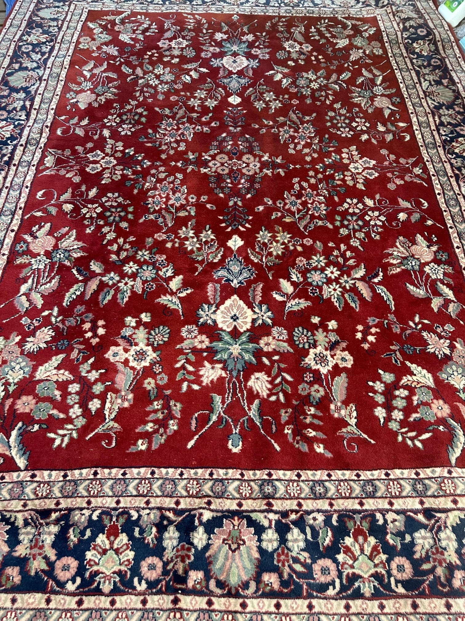 Hand Knotted Agra Tabriz Rug 11.8x8.6 ft - 8
