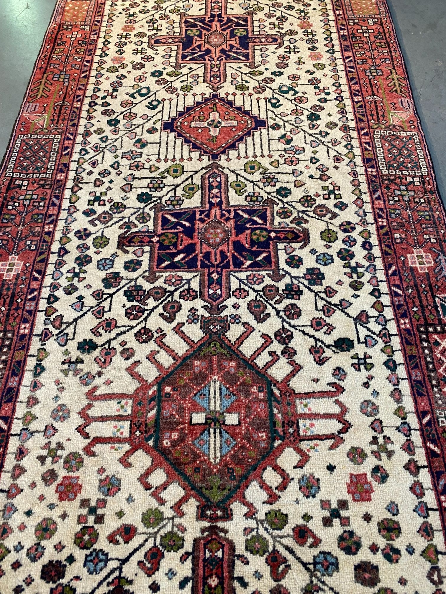 EXQUISITE PERSIAN HERIZ RUNNER 3'.9" X 10'.7" - 4
