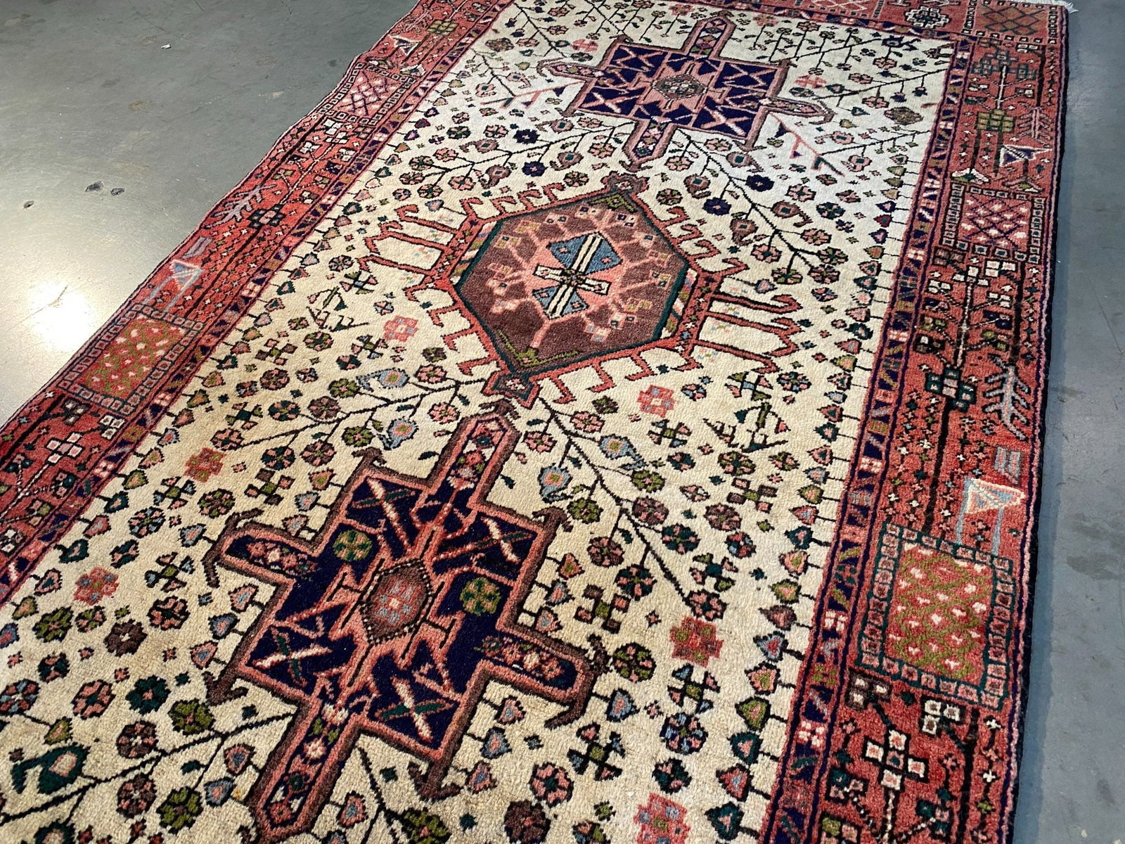 EXQUISITE PERSIAN HERIZ RUNNER 3'.9" X 10'.7" - 5