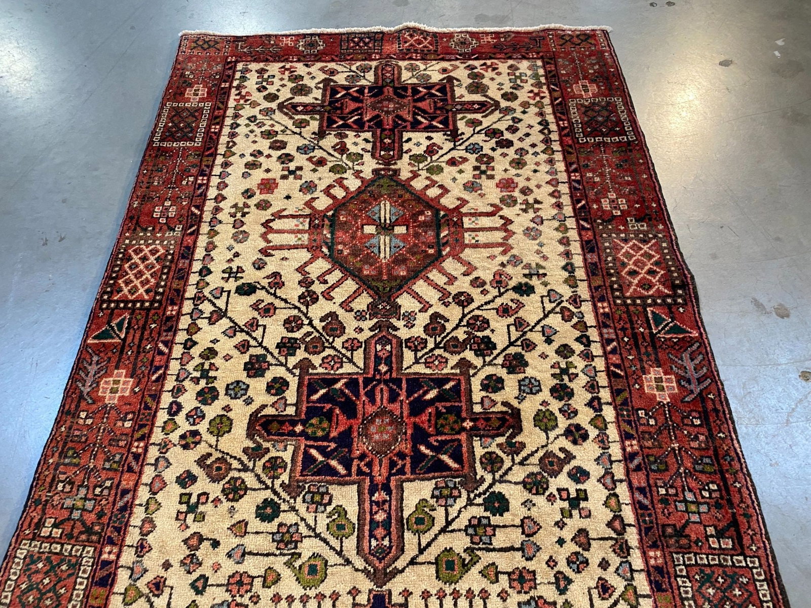 EXQUISITE PERSIAN HERIZ RUNNER 3'.9" X 10'.7" - 9