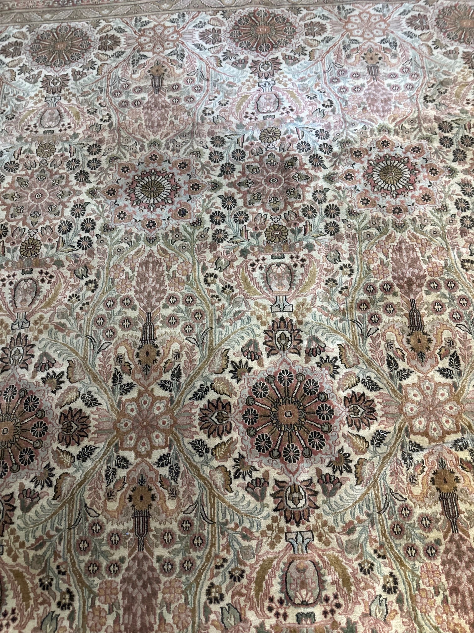 Hand Knotted Oushak Rug 8.10x11.10 ft - 3