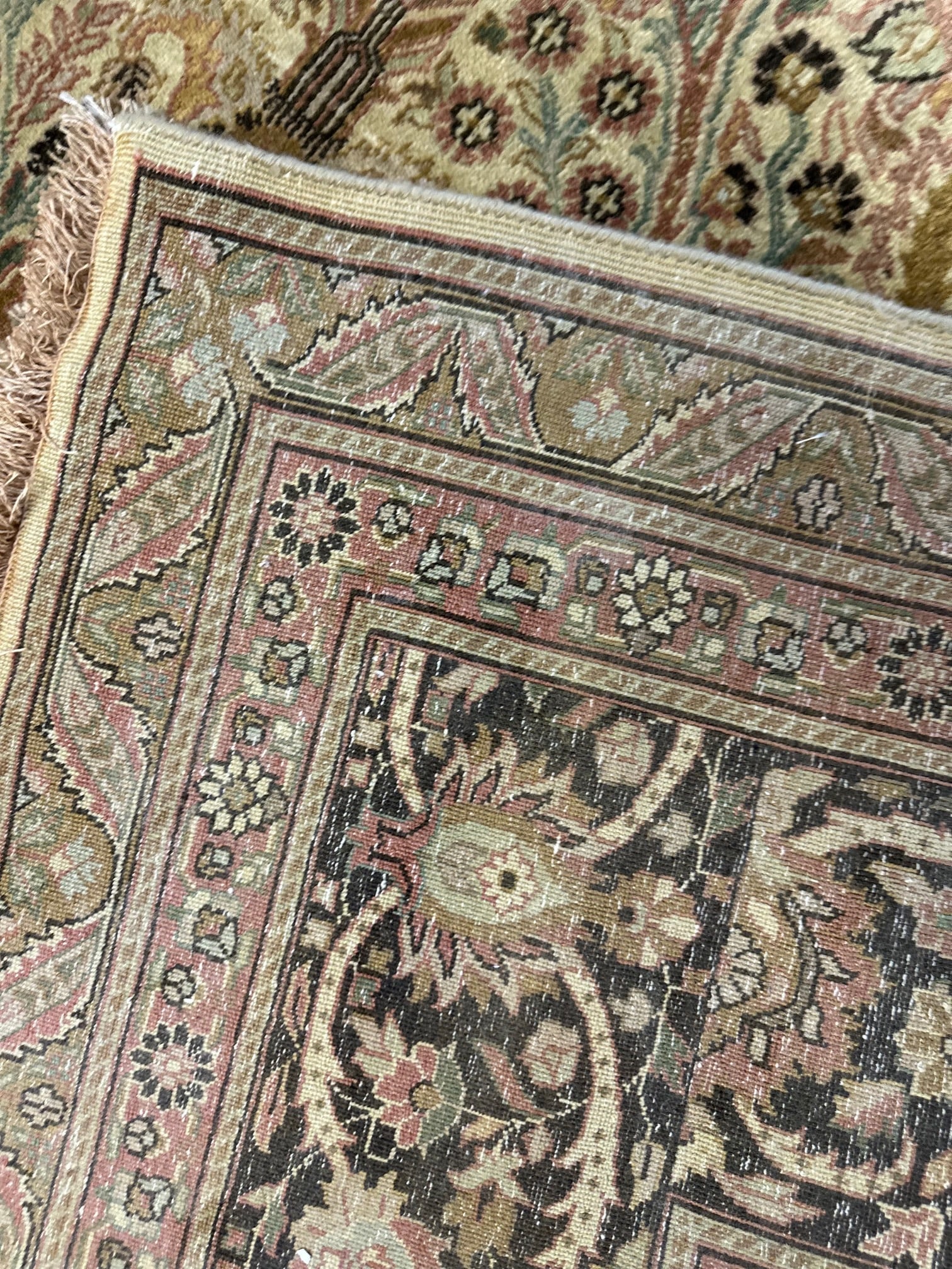 Hand Knotted Oushak Rug 8.10x11.10 ft - 5