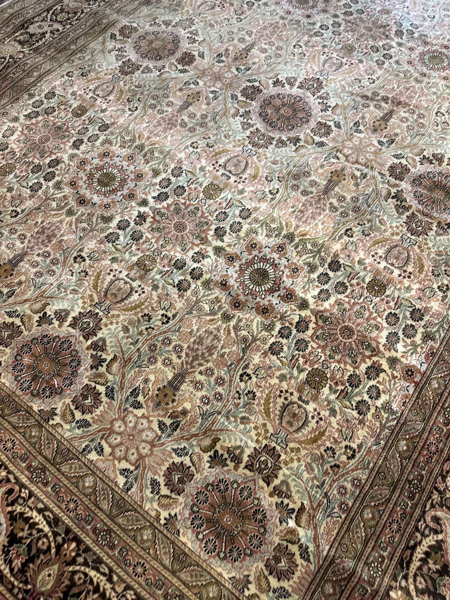 Hand Knotted Oushak Rug 8.10x11.10 ft - 7
