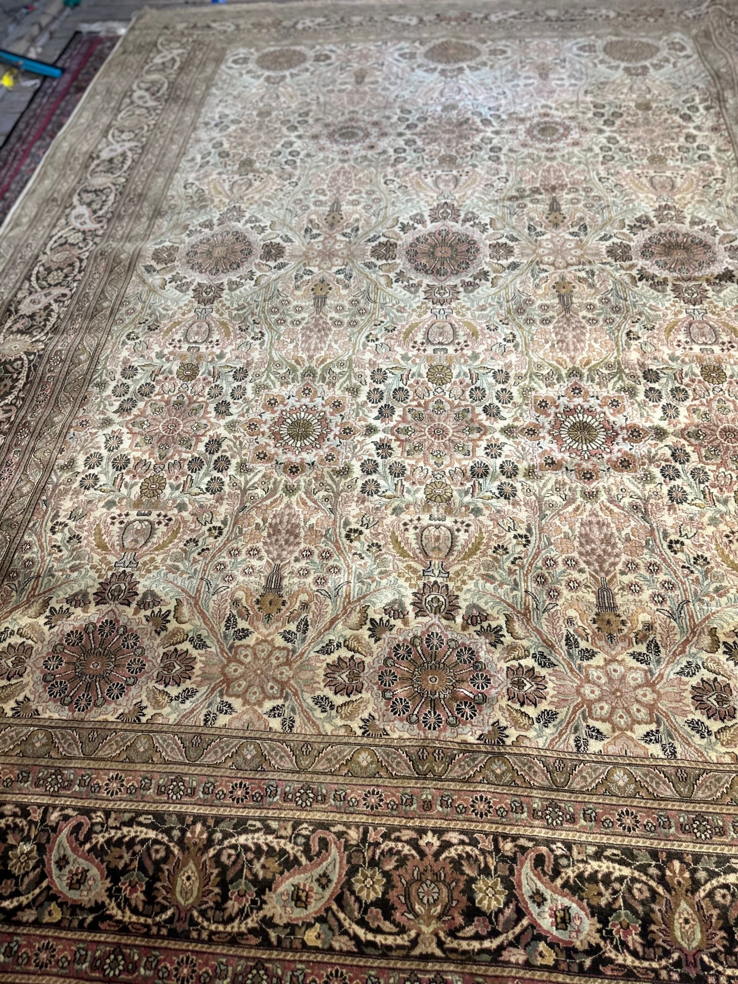 Hand Knotted Oushak Rug 8.10x11.10 ft - 8