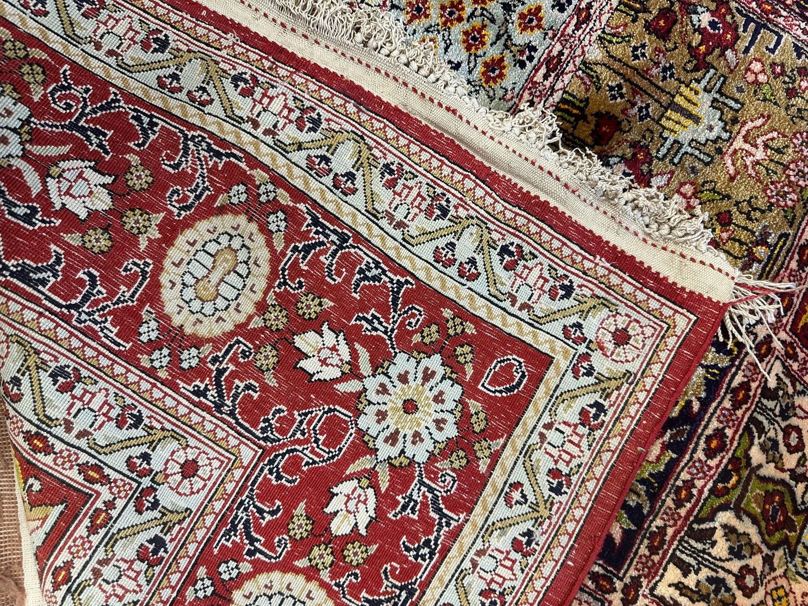 Very Rare Fine Hand Knotted Persian Qum Silk Garden Design 4.5x6.5 ft - 5