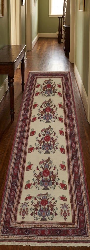 Cream Tribal 3X8 Sumak Persian Runner Rug - 2