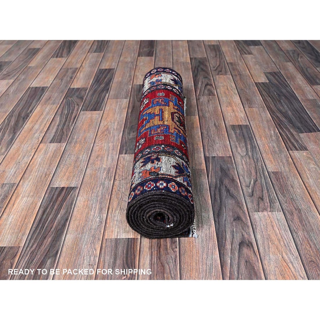 Colorful Caucasian Design Revival Soft Wool Hand Knotted Runner Rug - 5