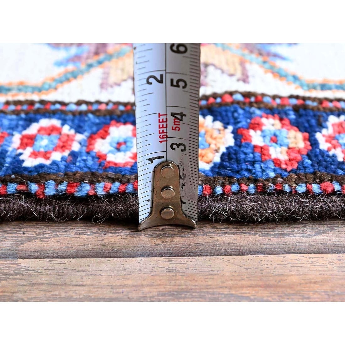 Colorful Caucasian Design Revival Soft Wool Hand Knotted Runner Rug - 6