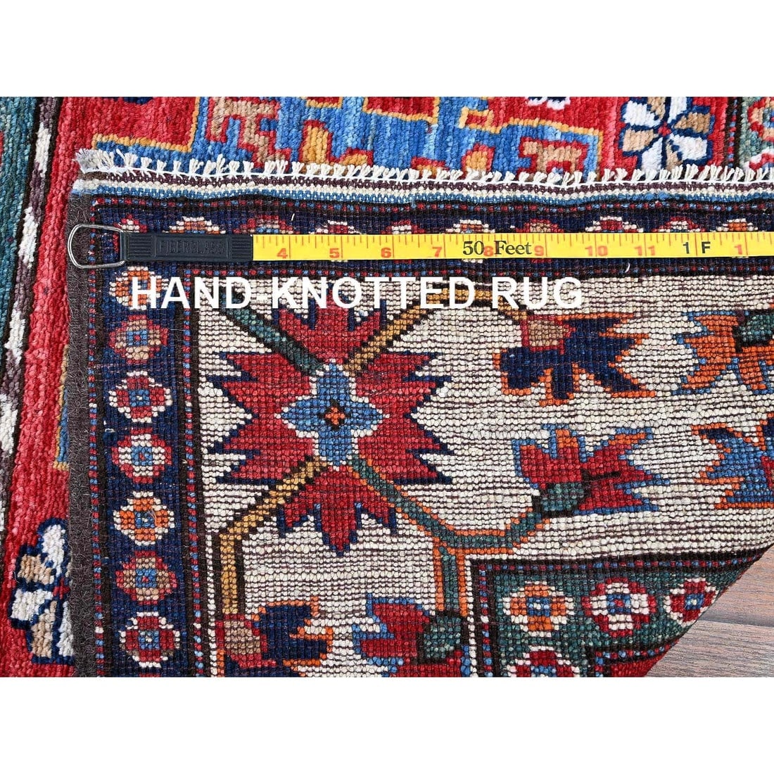 Colorful Caucasian Design Revival Soft Wool Hand Knotted Runner Rug - 7