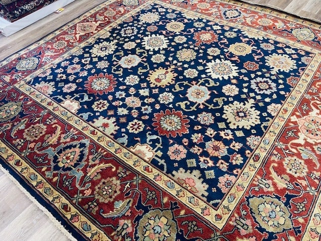 Squar Size All-Over Blue Heriz Rug-5201 - 3