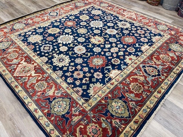 Squar Size All-Over Blue Heriz Rug-5201 - 6