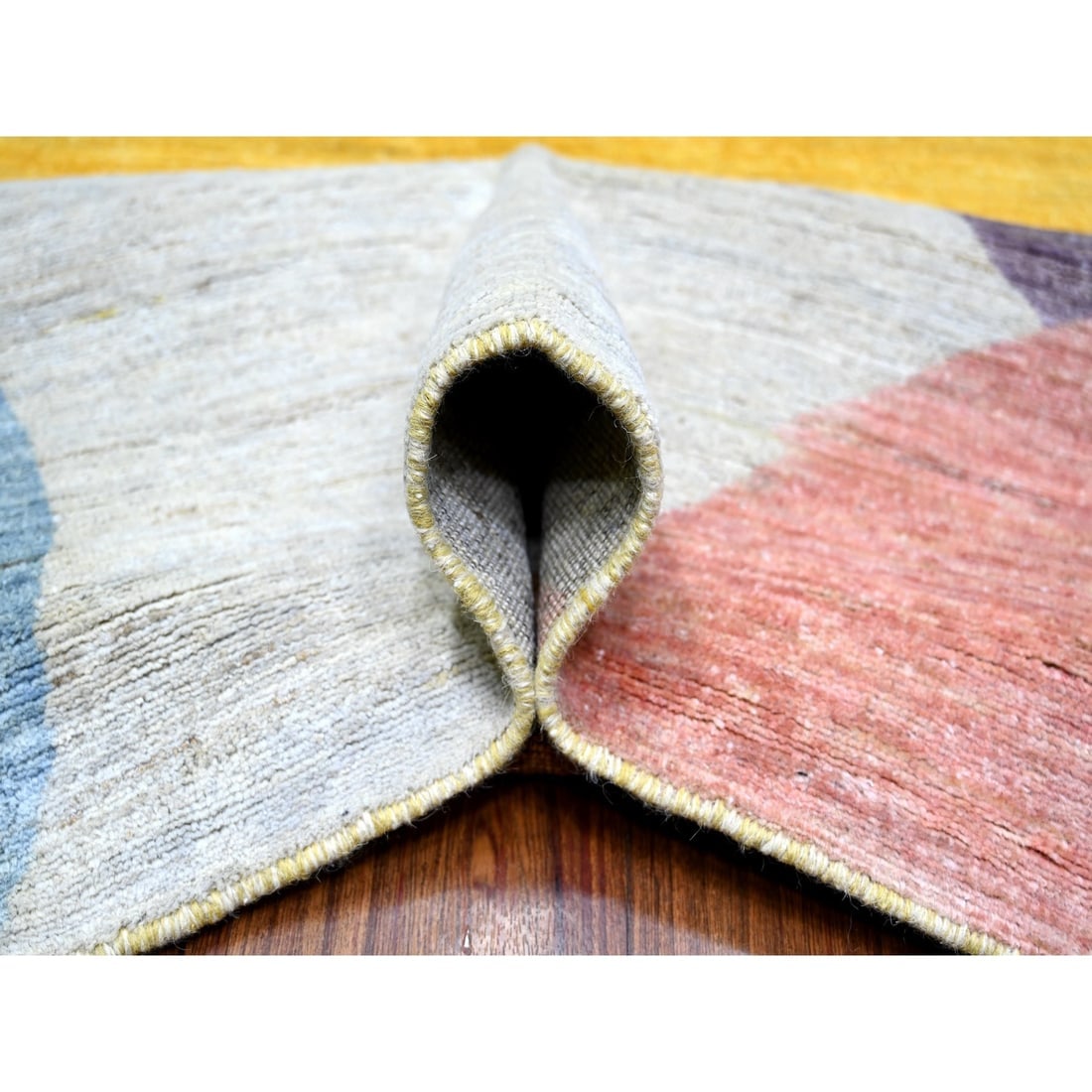 Colorful, The Circles Design 100% Wool Hand Knotted, Oriental Rug - 5