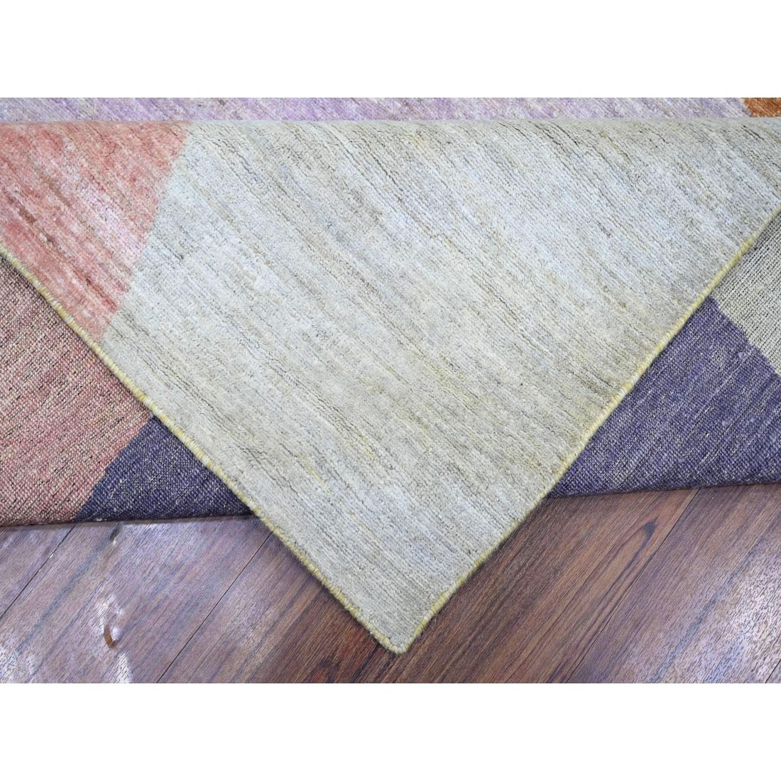 Colorful, The Circles Design 100% Wool Hand Knotted, Oriental Rug - 6