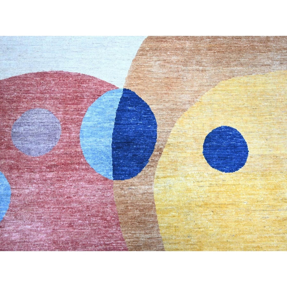 Colorful, The Circles Design 100% Wool Hand Knotted, Oriental Rug - 8