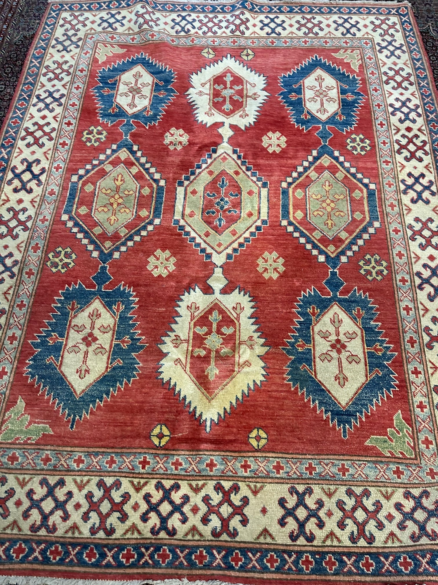 Hand Knotted Oushak Rug -5.6x7.4 Ruh - 7