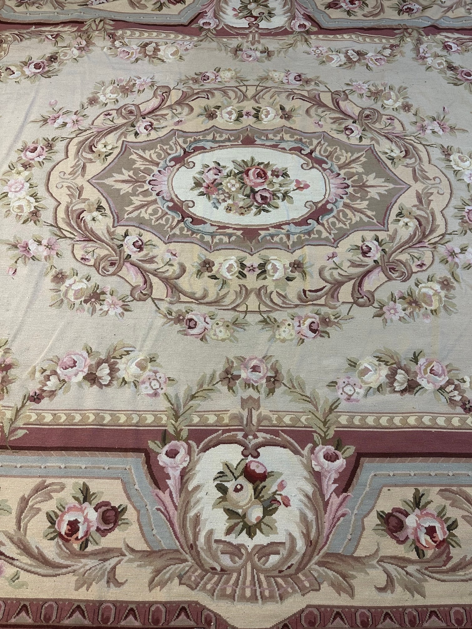 Hand Knotted Needlepoint Rug 9x12 ft - 5