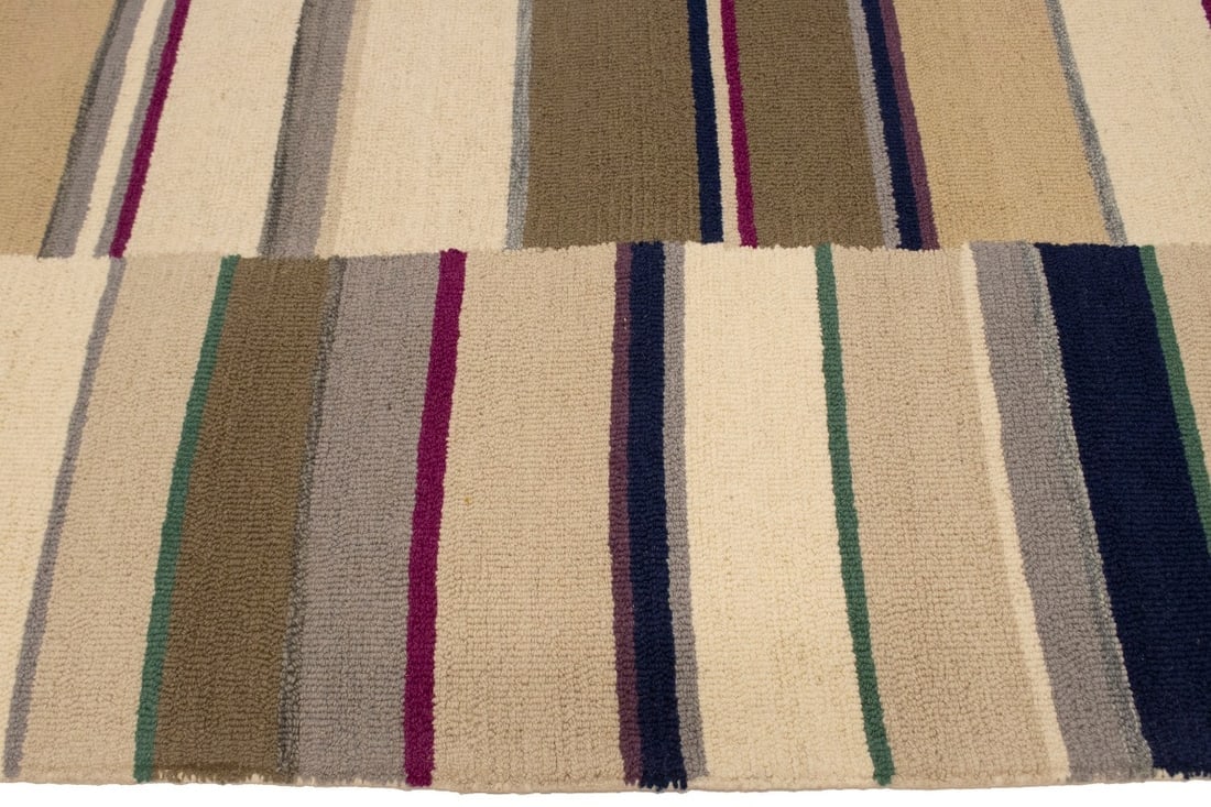 Multicolored Stripes 5X8 Hand-Tufted Modern Rug - 10