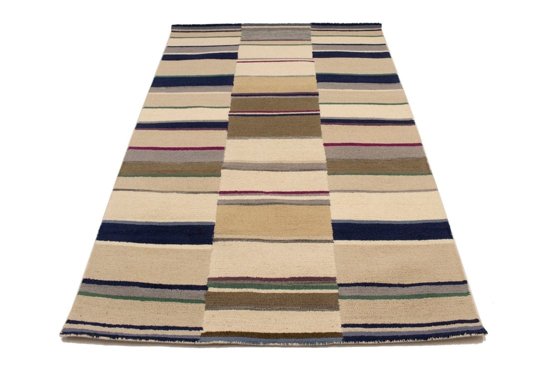 Multicolored Stripes 5X8 Hand-Tufted Modern Rug - 3