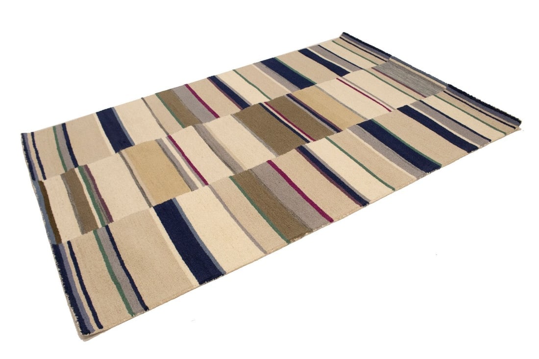 Multicolored Stripes 5X8 Hand-Tufted Modern Rug - 4