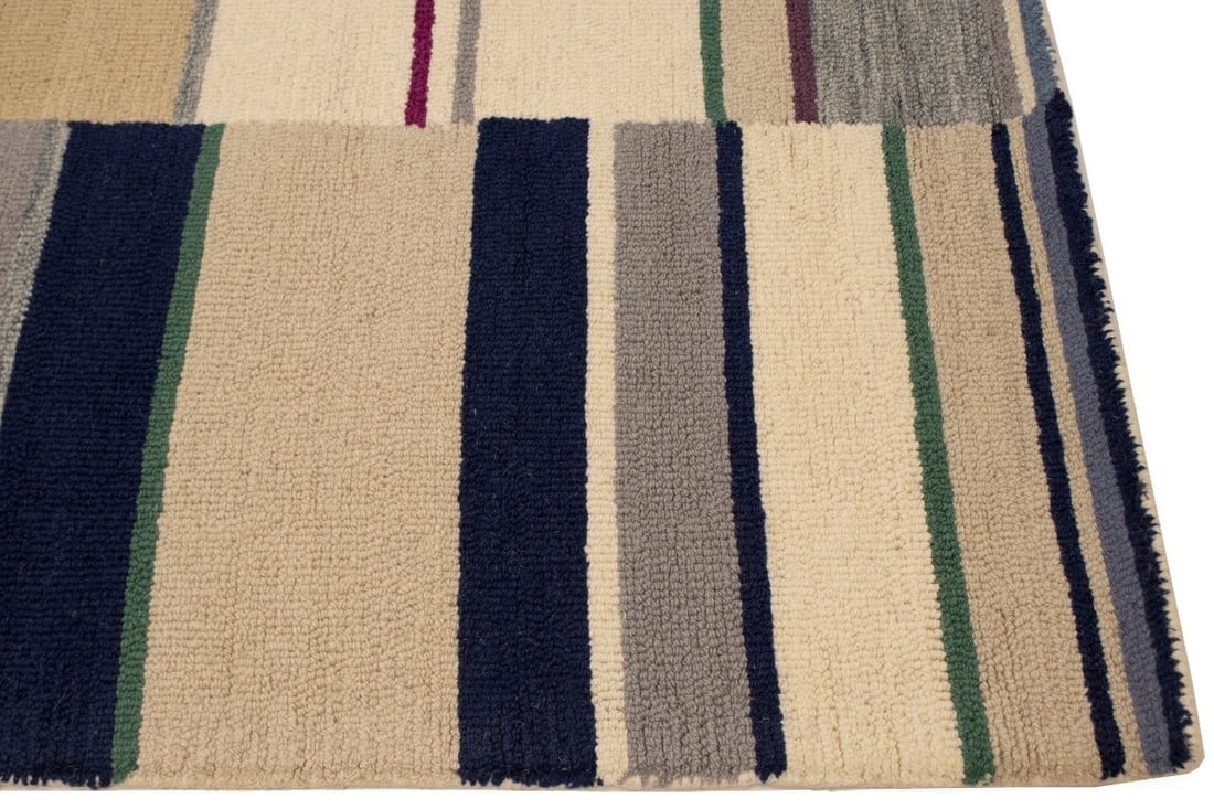 Multicolored Stripes 5X8 Hand-Tufted Modern Rug - 8