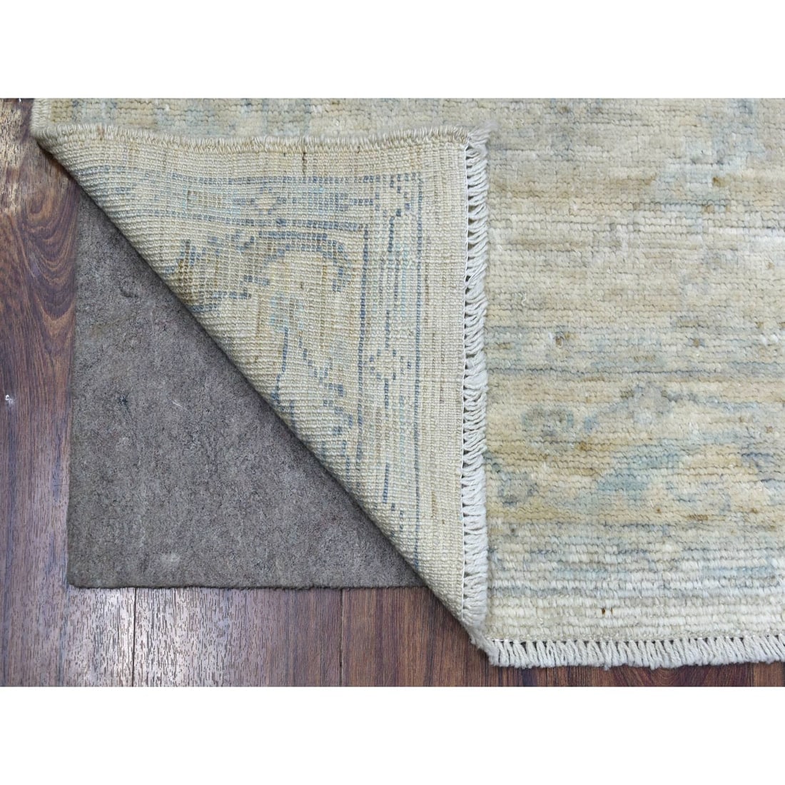 Gray Hand Knotted Afghan Angora Oushak Soft Wool Oriental Rug - 2