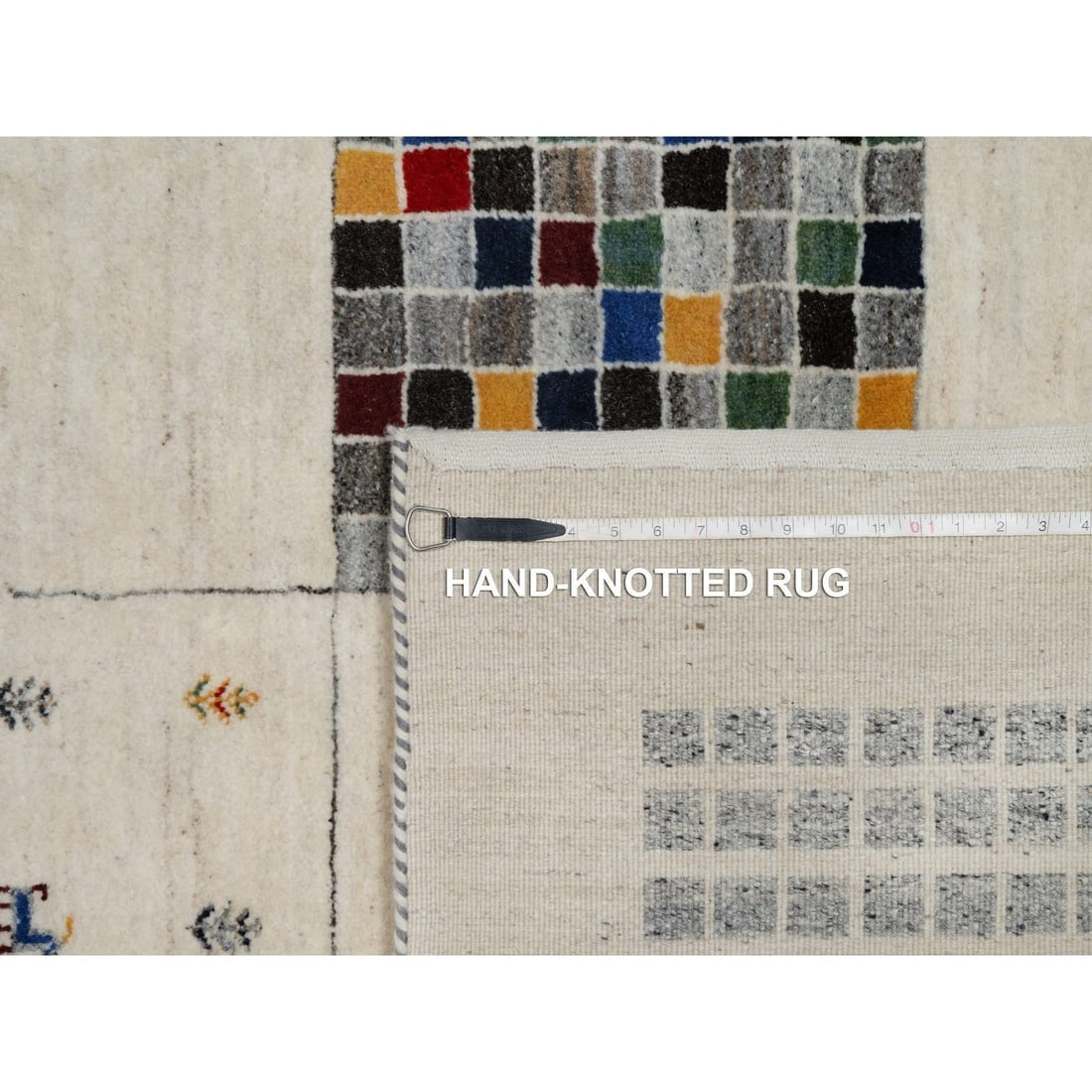 White Modern Wool Hand Knotted Animal Figurines Lori Buft Gabbeh Rug - 11