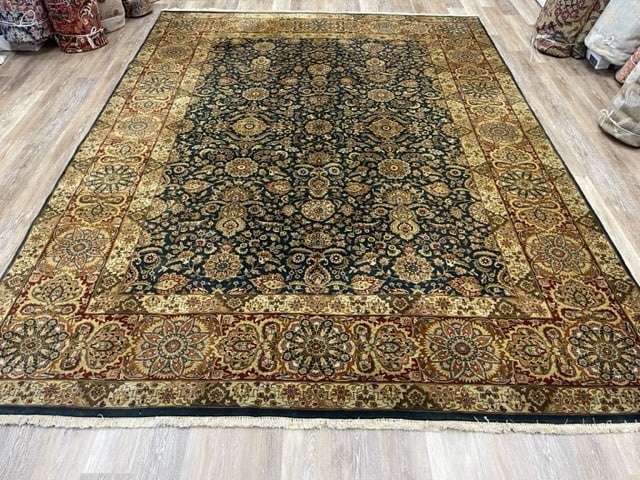 Fine Indo Persian Tabriz rug-4403: Title:Fine Indo Persian Tabriz rug-4403 Description:Gergous andtique indo- Persian Tabriz from india, size 8 ft. 9 inches by 11 ft. 9 inches, circa 1990, excellnt condition with a good pile