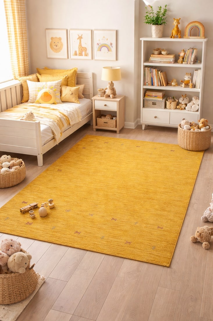 Solid Gold 5X8 Oriental Modern Rug - 2