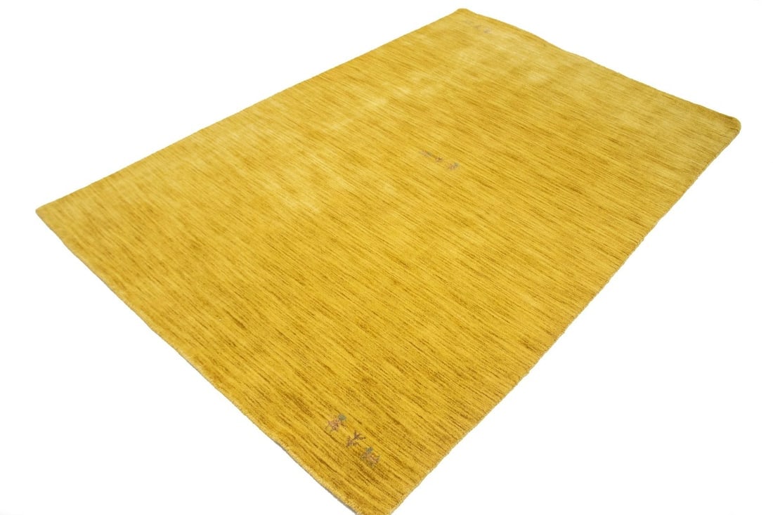 Solid Gold 5X8 Oriental Modern Rug - 4