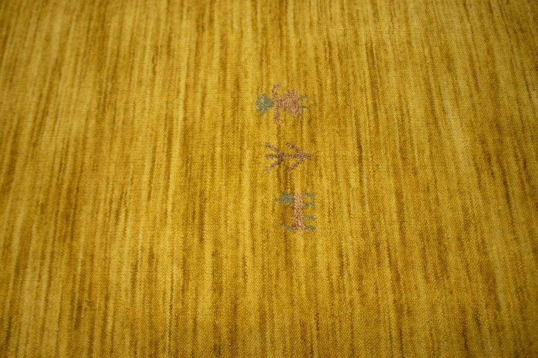 Solid Gold 5X8 Oriental Modern Rug - 7