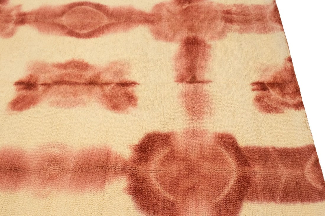 Rusty Red Cream Tie-Dye 5X8 Hand-Tufted Modern Rug - 11