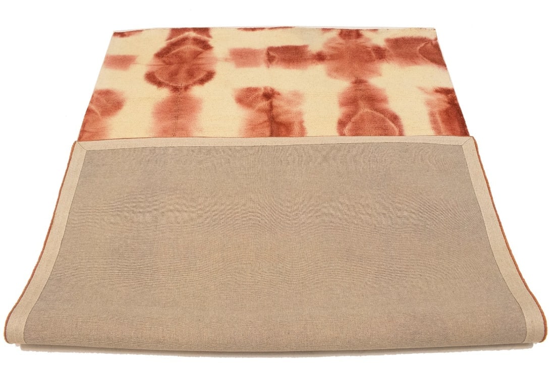 Rusty Red Cream Tie-Dye 5X8 Hand-Tufted Modern Rug - 17
