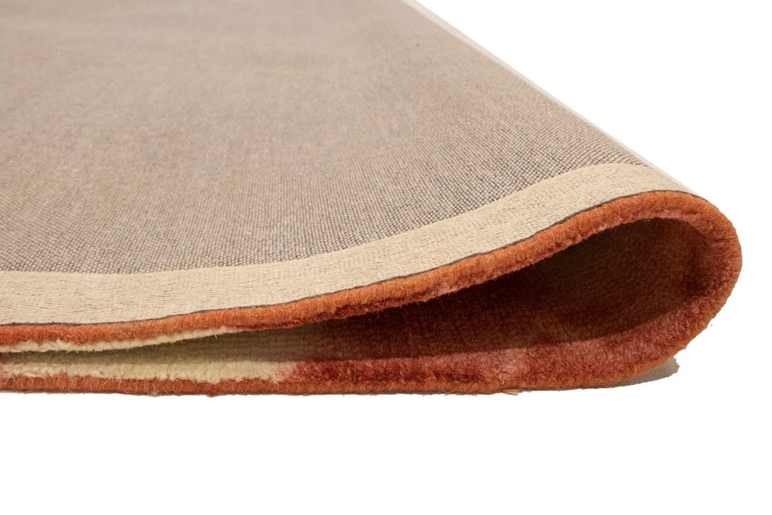 Rusty Red Cream Tie-Dye 5X8 Hand-Tufted Modern Rug - 18