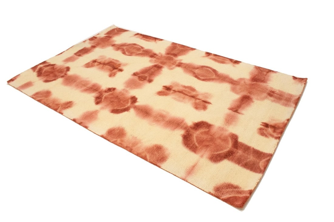 Rusty Red Cream Tie-Dye 5X8 Hand-Tufted Modern Rug - 4
