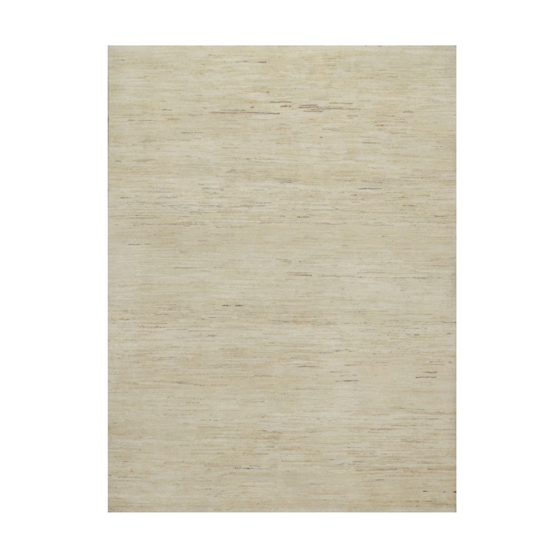 Bone White Modern Plain Design Lori Buft Gabbeh Hand Knotted Wool Rug (1 of 8)