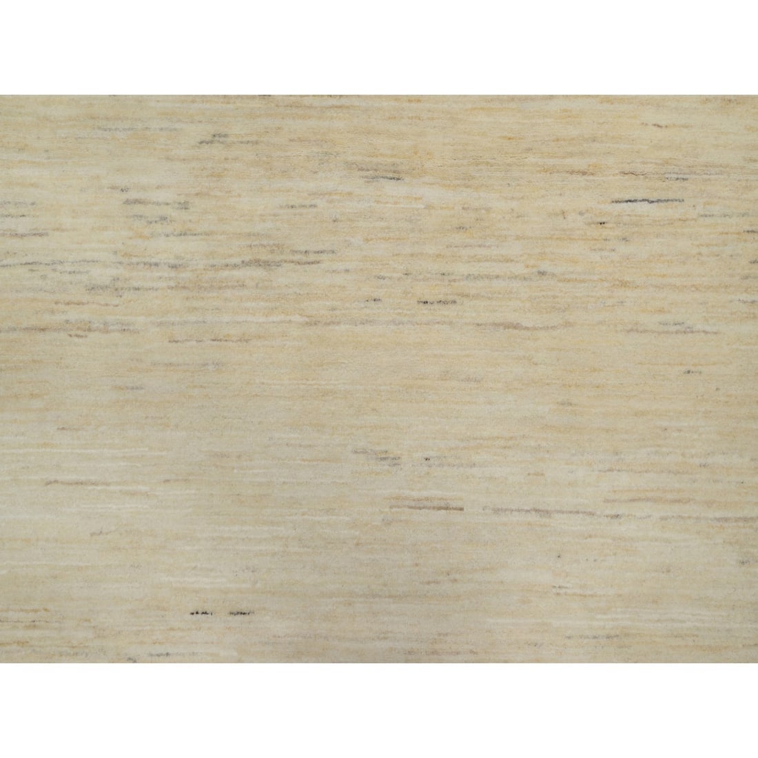 Bone White Modern Plain Design Lori Buft Gabbeh Hand Knotted Wool Rug - 5