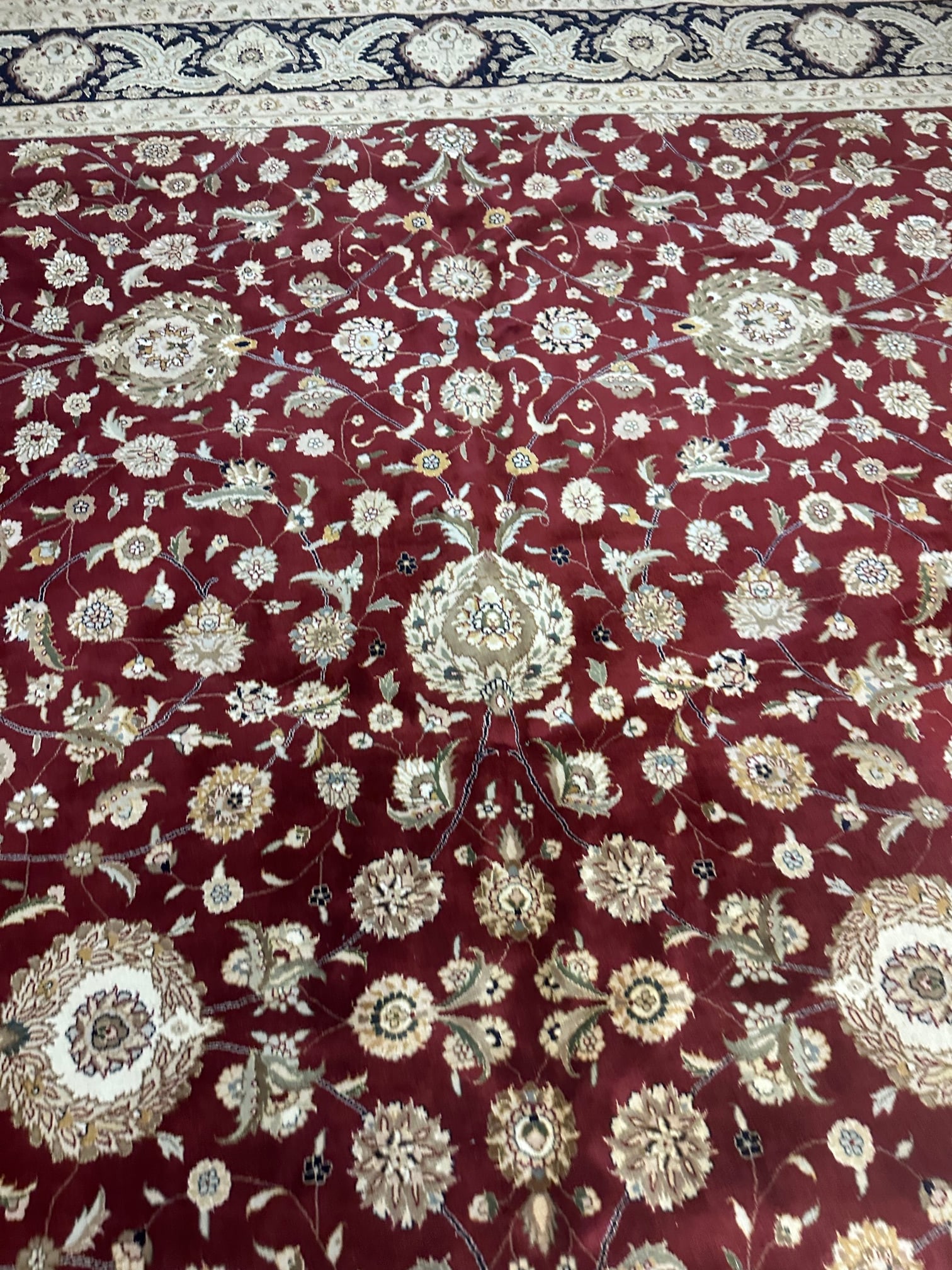 Hand Knotted Agra Tabriz Rug -14.3x10.3 ft - 4