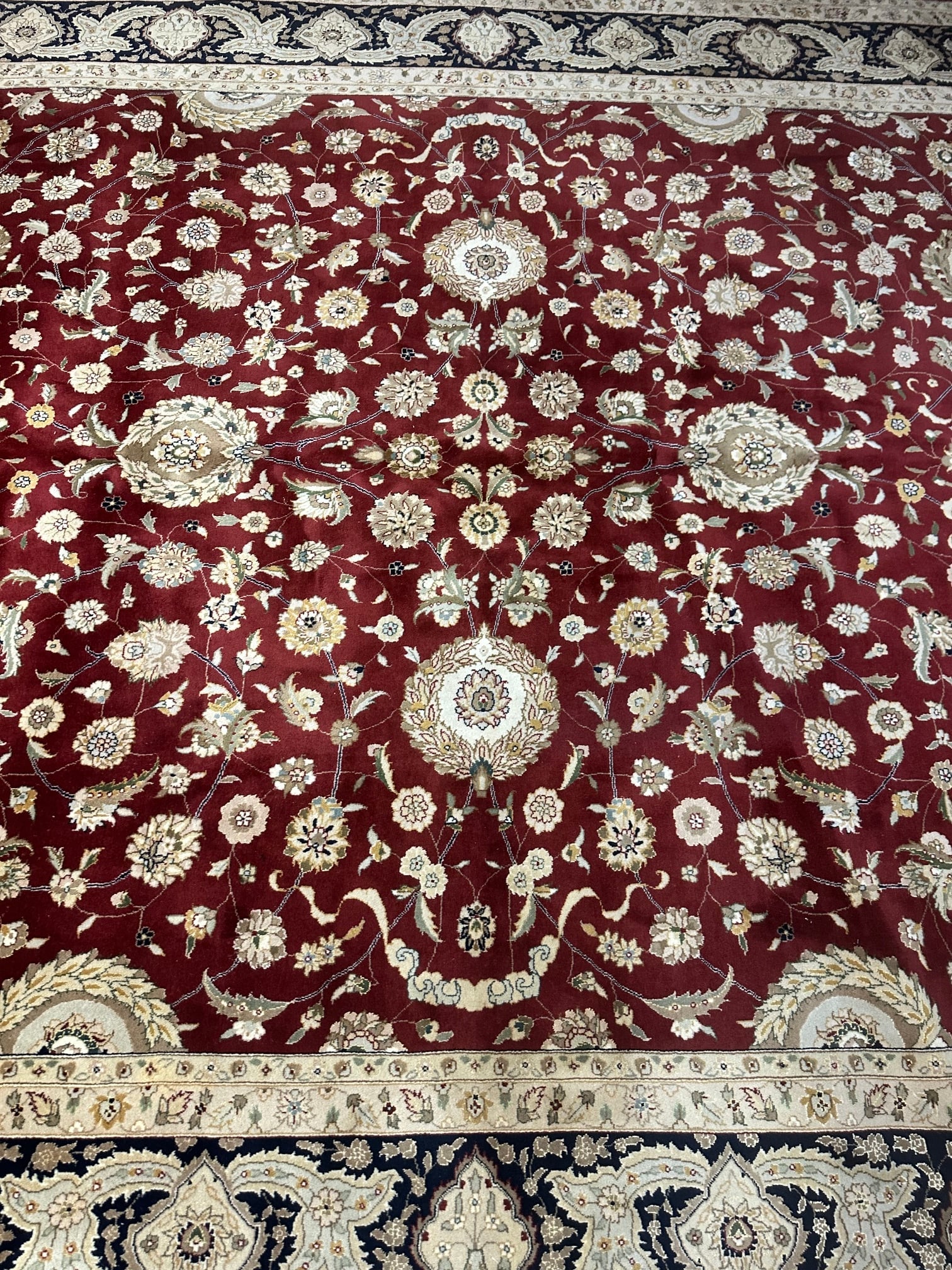 Hand Knotted Agra Tabriz Rug -14.3x10.3 ft - 5