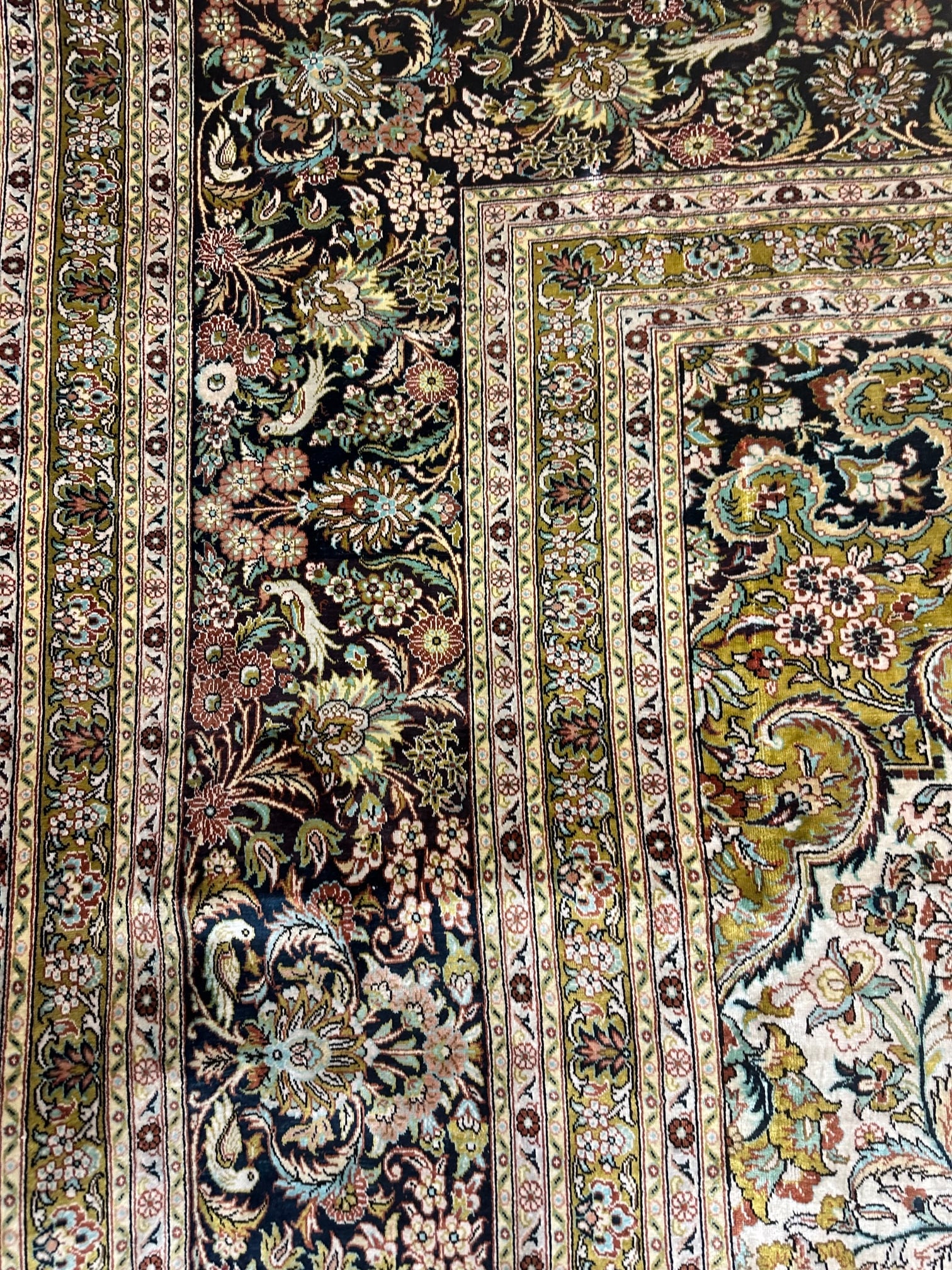 Very Fine Hand Knotted Persian Qum Silk Rug 10x13 ft. - 7