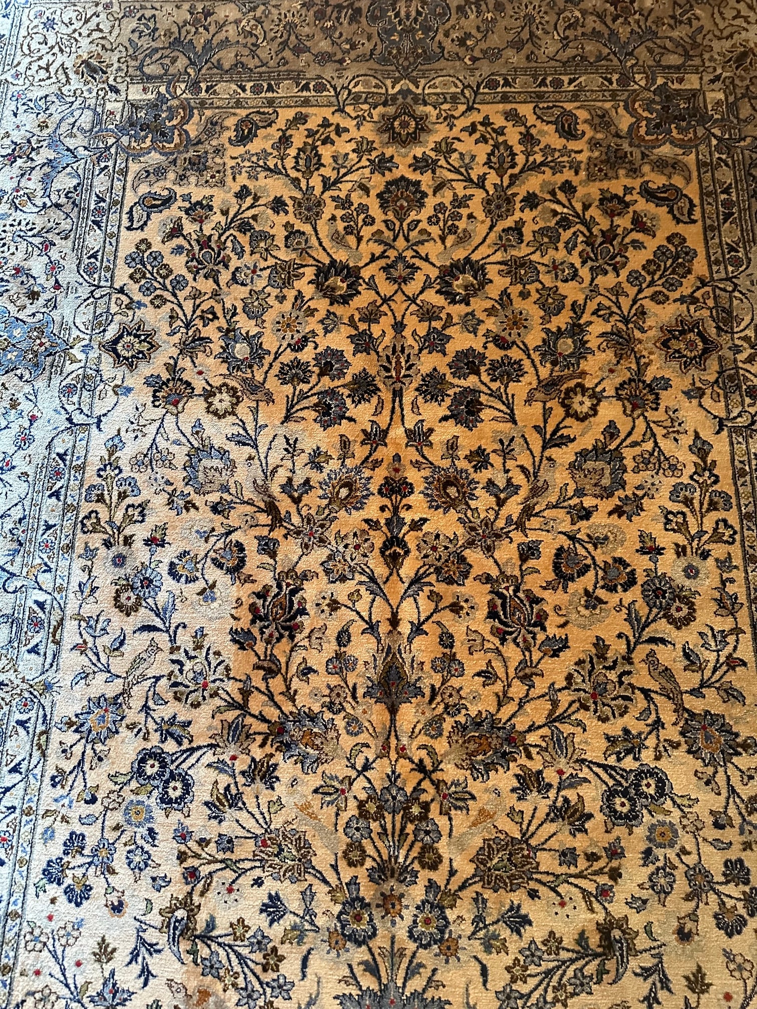 Very Fine Hand Knotted Persian Silk Rug 6.4x4.2 ft - 10