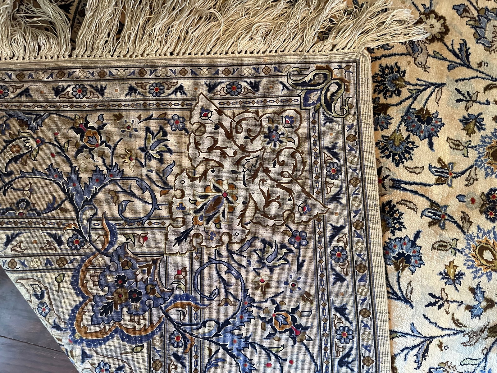 Very Fine Hand Knotted Persian Silk Rug 6.4x4.2 ft - 7