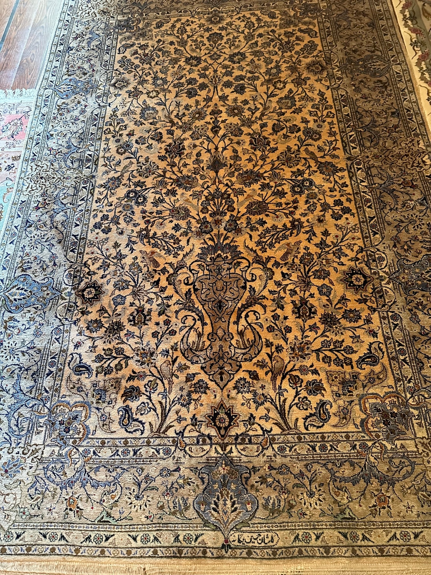 Very Fine Hand Knotted Persian Silk Rug 6.4x4.2 ft - 8