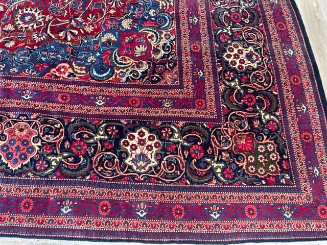 Antique Persian kashan rug-3281 - 3