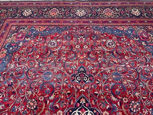 Antique Persian kashan rug-3281 - 8