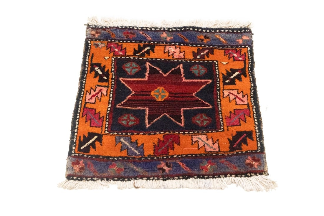 Vintage Geometric Tribal 1'8X1'8 Heriz Persian Square Rug - 7