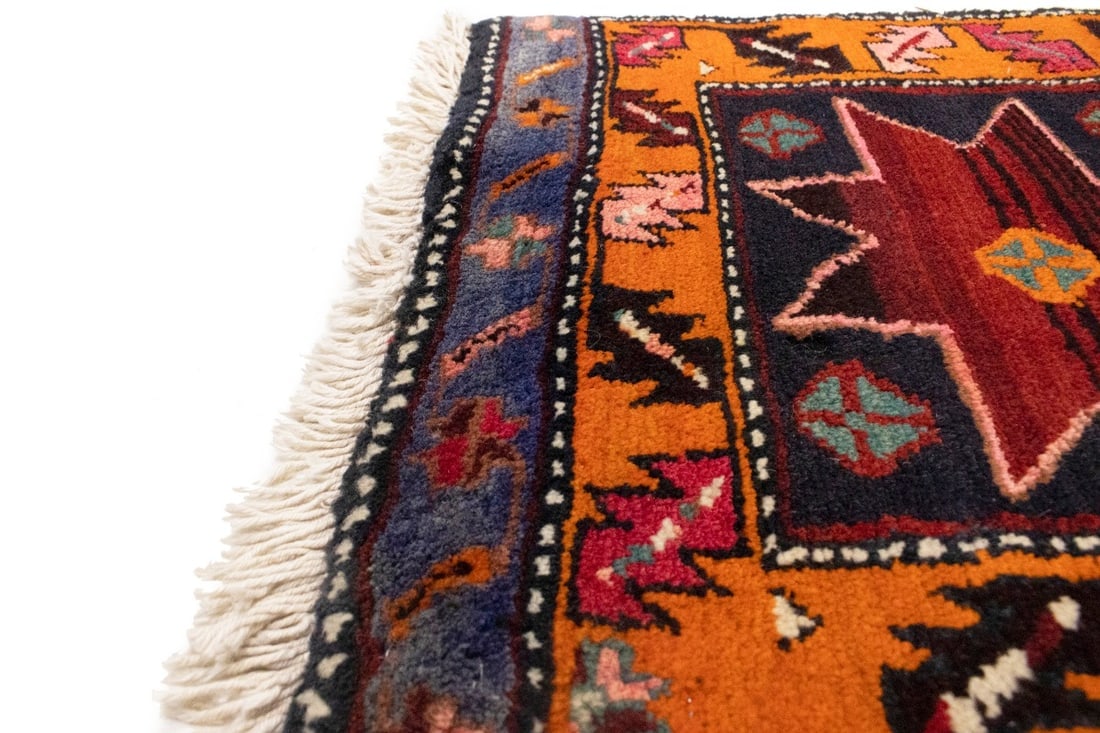 Vintage Geometric Tribal 1'8X1'8 Heriz Persian Square Rug - 8
