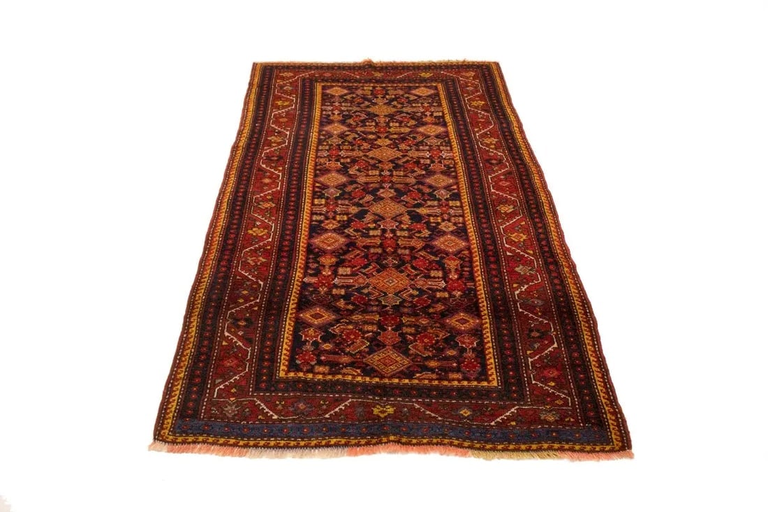 Semi Antique Red Tribal 4X7 Shirvan Persian Rug - 16